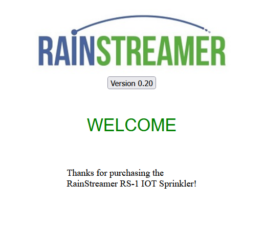 sprinkler WiFi welcome page